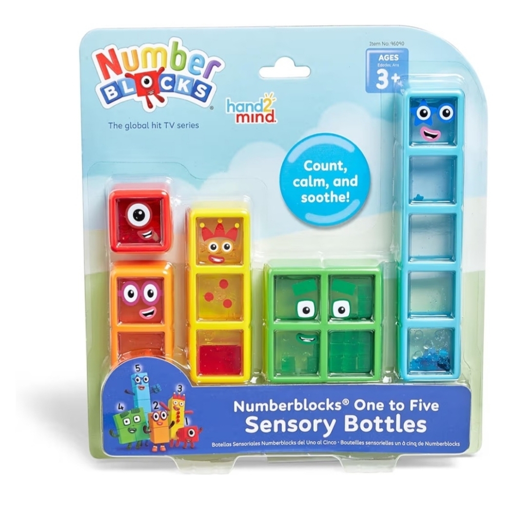 hand2mind Numberblocks One to Five Sensory Bottles Toddlers Kids Counting Toys